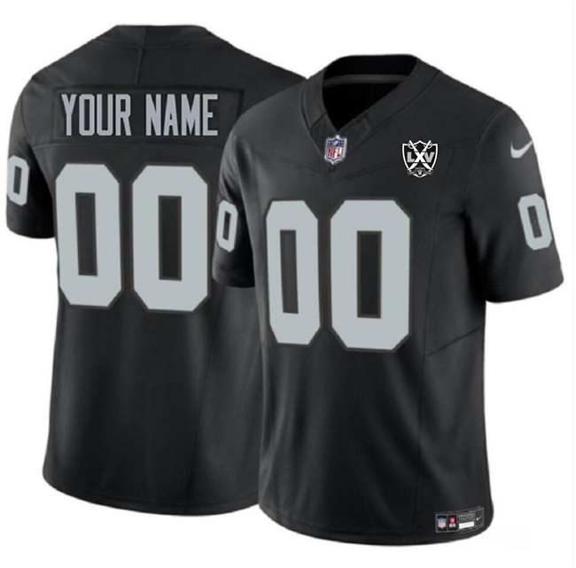 Men's Las Vegas Raiders Active Player Custom Black 2024 F.U.S.E 65th Anniversary Patch Vapor Stitched Football Jersey